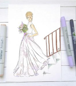 Original Fashion Sketch Original Fashion Bride Art
